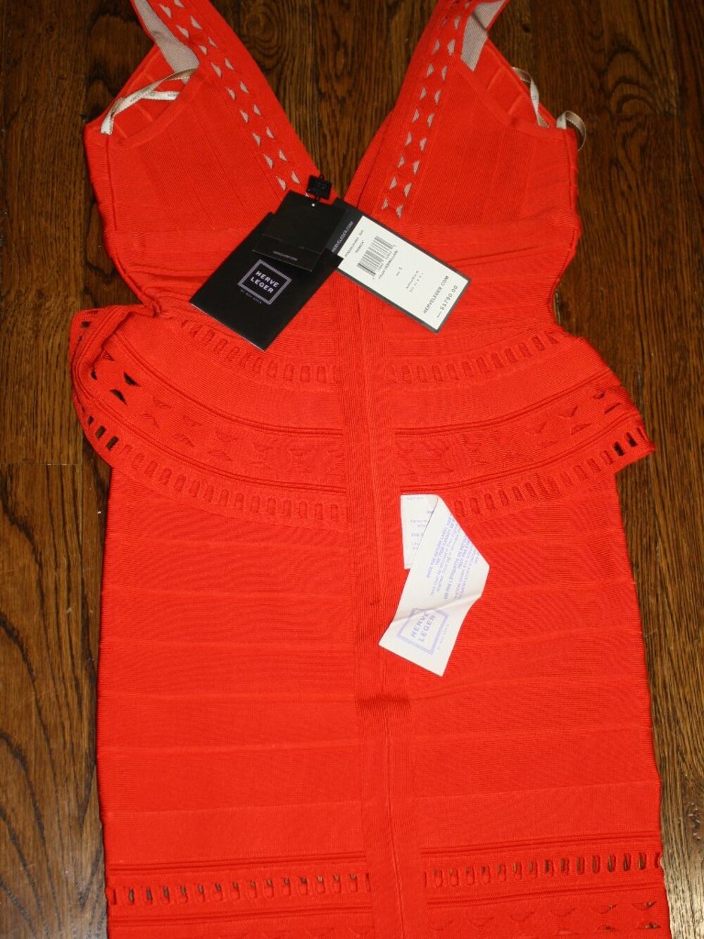 NWT Herve Leger - Rebeca Cutout Peplum Bandage Dress - Size Small - Picture 12 of 15